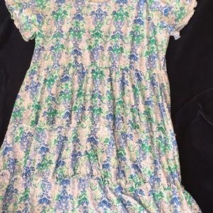 Light cotton Mumu in aqua blues with butterfly sleeves